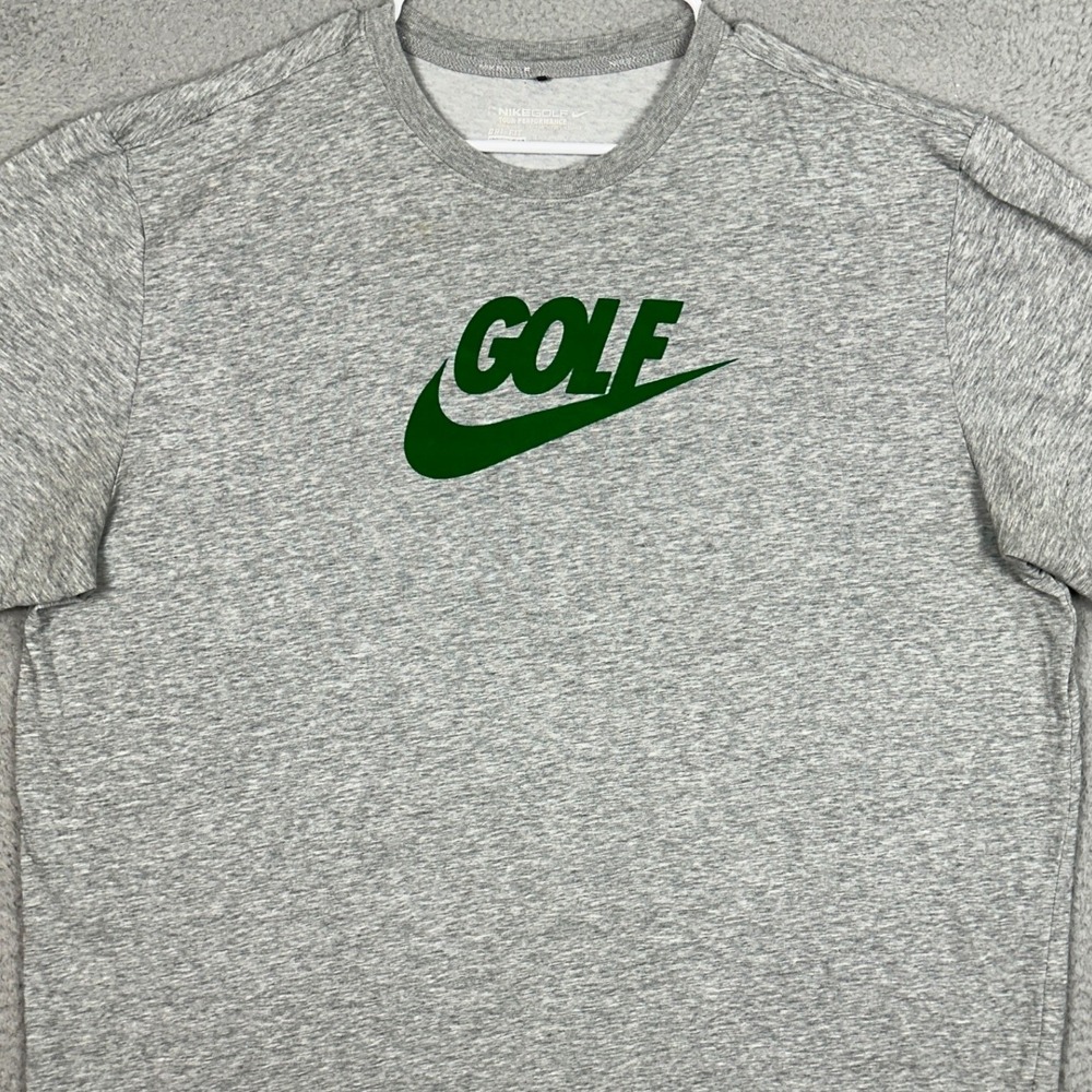 Nike Golf T-Shirt Men 2XL Tour Performance Dri-FIT Grey Graphic Tee Short Sleeve